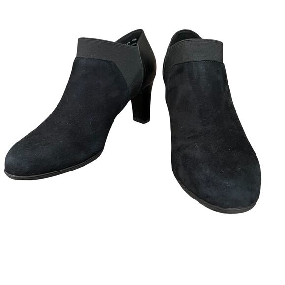 Abeo Womens Victory Black Suede Leather Heel Booties Size 6.5N B.I.O. System - Picture 1 of 10